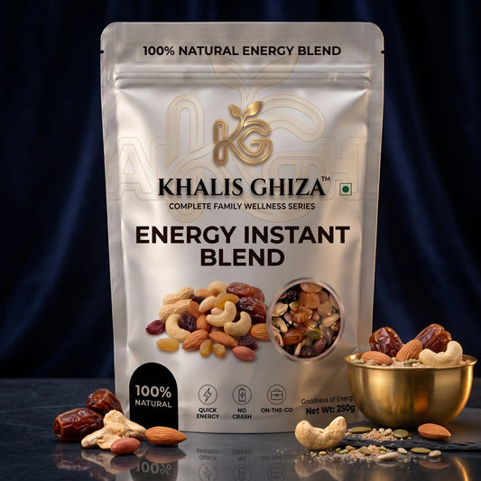 Dates, raisins, peanuts, cashews and almonds energy mix