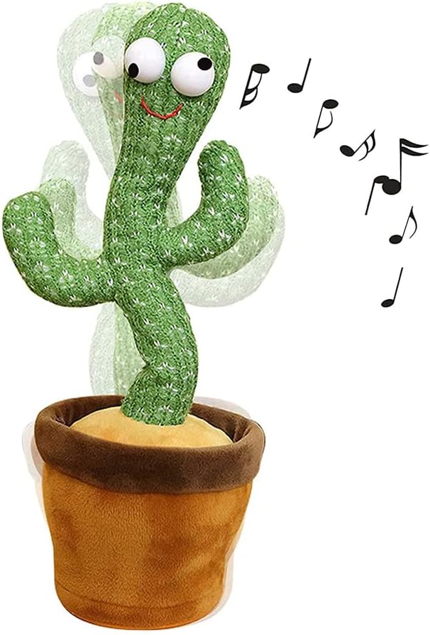 Dancing & Talking Rechargeable Cactus Plush Toy - Interactive and Cute