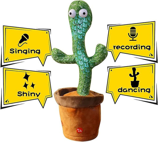Dancing & Talking Rechargeable Cactus Plush Toy - Interactive and Cute