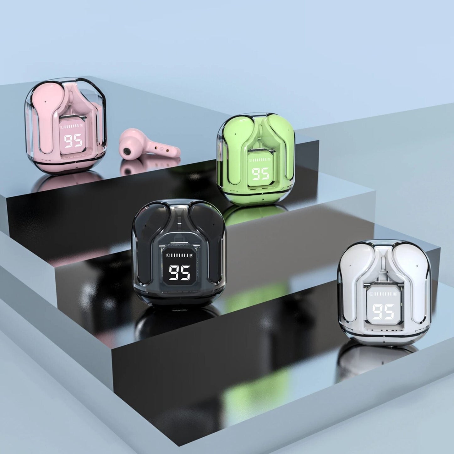 Air 31 Transparent Crystal Bluetooth Earbuds with Premium Sound Quality